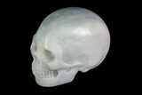 Realistic, Carved, White and Green Jade Skull #116568-1